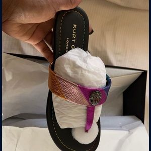 Colorful brand new Kurt Geiger sandals still in the box